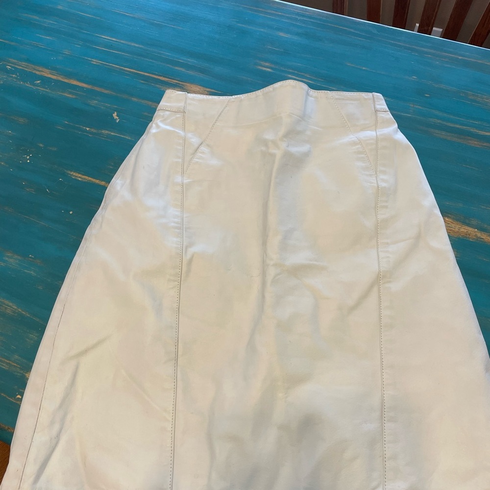 Vintage 1960 White Leather Skirt
